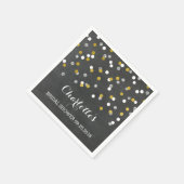 Chalkboard Gold Silver Confetti Bridal ShowerS Paper Napkins (Corner)