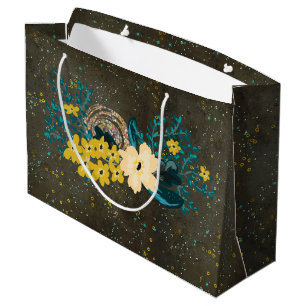 Chalkboard Gold Silver Stars Constellation Sky Large Gift Bag