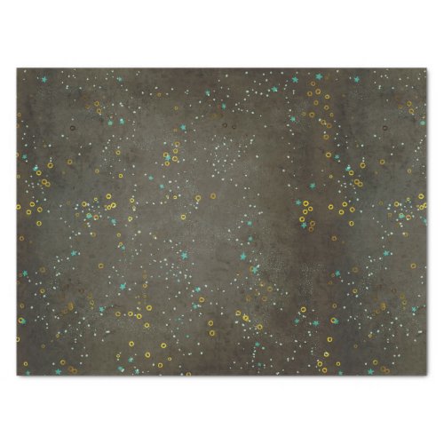 Chalkboard Gold Silver Stars Constellation Sky Tissue Paper