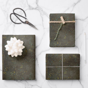 Chalkboard Gold Silver Stars Constellation Sky Wrapping Paper Sheets