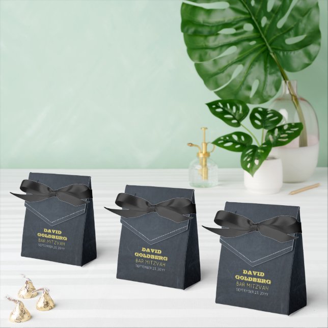 Chalkboard Golden Bar Mitzvah Favor Box (Multiple)