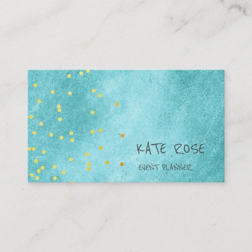 Chalkboard Golden Confetti Mint Blue Pastel Business Card