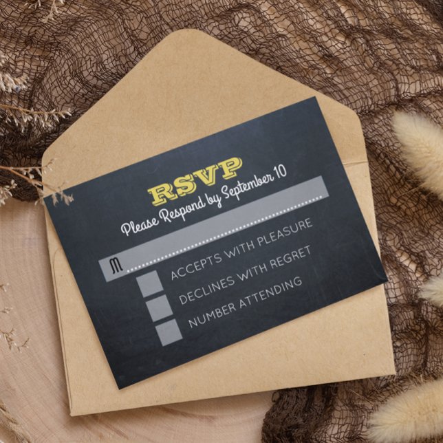 Chalkboard Golden Confirmation RSVP Card (Creator Uploaded)