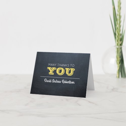 Chalkboard Golden Confirmation Thank You Note