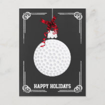 chalkboard golfer Christmas Cards
