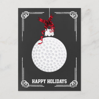 chalkboard golfer Christmas Cards