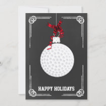 chalkboard golfer Christmas Cards