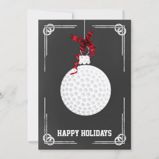 chalkboard golfer Christmas Cards