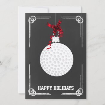 Chalkboard Golfer Christmas Cards by XmasMall at Zazzle
