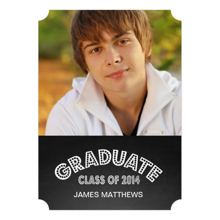 CHALKBOARD GRAD  GRADUATION PARTY INVITATION