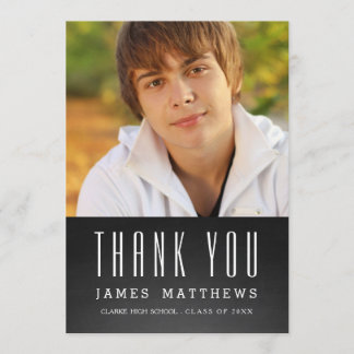 CHALKBOARD GRAD | PHOTO GRADUATION THANK YOU CARD