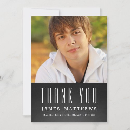CHALKBOARD GRAD | PHOTO GRADUATION THANK YOU CARD