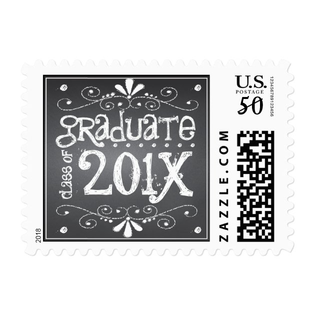 Chalkboard Graduate Class Of 201x Custom Postage