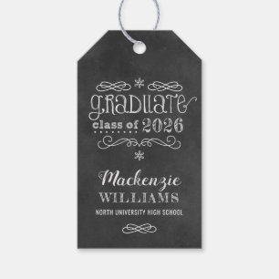 Chalkboard Graduate Class of 2026 Graduation Favor Gift Tags