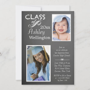 Chalkboard Graduate Photo Invitation