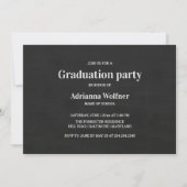 Chalkboard Graduate Two Photos Typography Vintage Invitation (Back)
