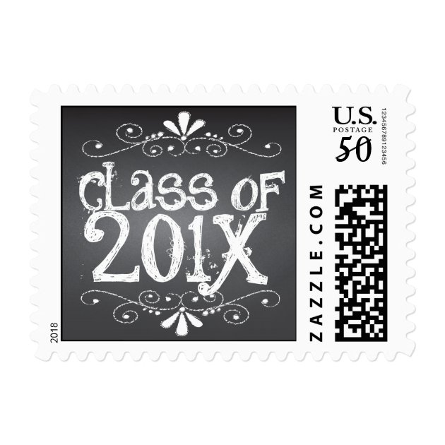 Chalkboard Graduation Class Of 201x Custom Postage