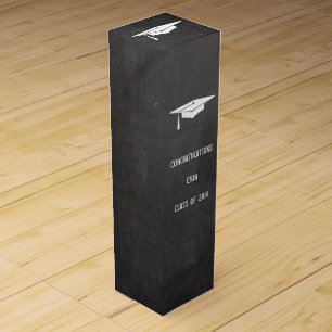 Chalkboard Graduation Gift Wine Box