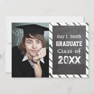 Chalkboard Graduation Invitation Your Photo