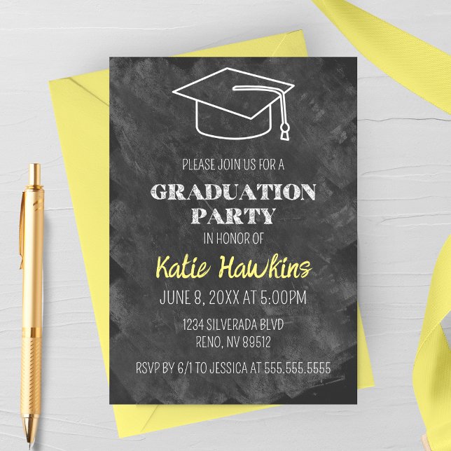 Chalkboard Graduation Party Invitation (Creator Uploaded)