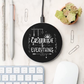 Chalkboard Gratitude Is Everything Wireless Charger by teeloft at Zazzle