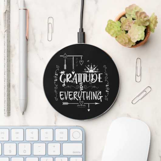 Chalkboard Gratitude is Everything Wireless Charger (Desk)