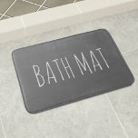 Chalkboard Gray And White Custom Text  Bathroom Mat at Zazzle
