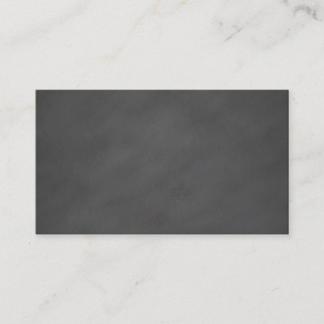 Chalkboard Gray Background Grey Chalk Board Black Business Card (Front)