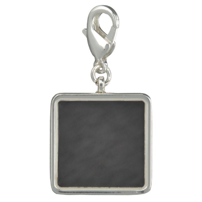 Chalkboard Gray Background Grey Chalk Board Black Charm (Front)