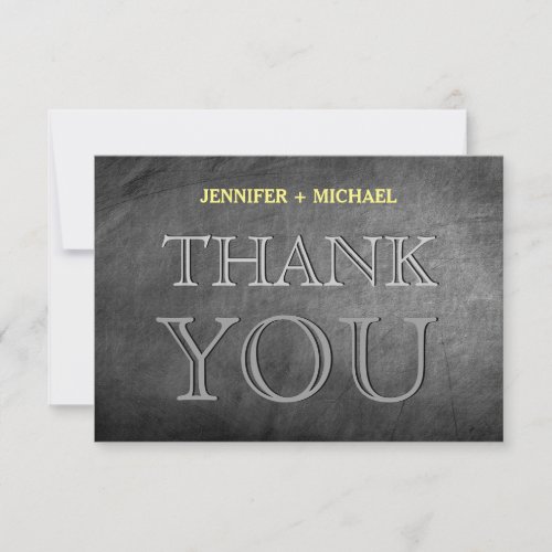 Chalkboard Gray Charming Thank You Greeting Card