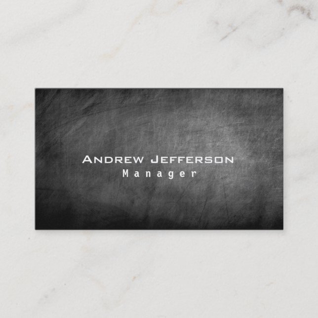Chalkboard Gray Manager Business Card (Front)