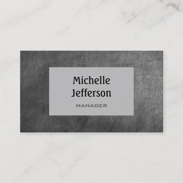 Chalkboard Gray Pattern Trendy Business Card (Front)