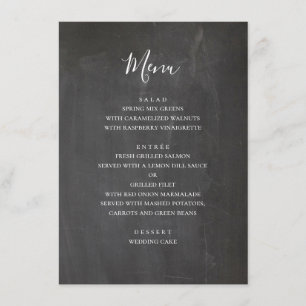 Chalkboard gray wedding. Modern simple blackboard Menu