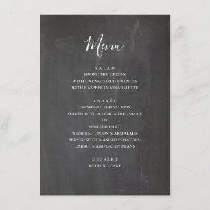 Chalkboard gray wedding. Modern simple blackboard Menu
