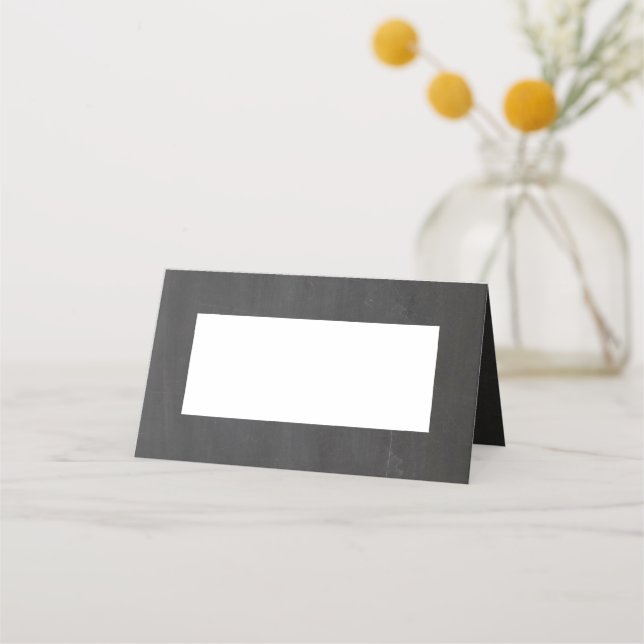 Chalkboard gray wedding. Modern simple blackboard Place Card (Front)