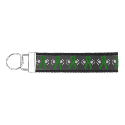 Chalkboard Green Awareness Ribbon Wrist Keychain