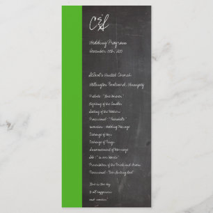 Chalkboard Green Wedding Programs