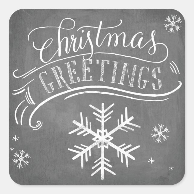 Chalkboard Greetings Collection Square Sticker (Front)