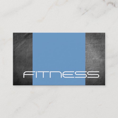 Chalkboard Grey Blue Fitness Sport Business Card