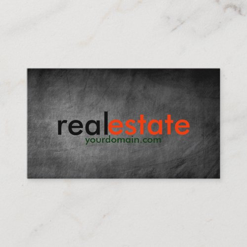 Chalkboard Grey Real Estate Agent Business Card