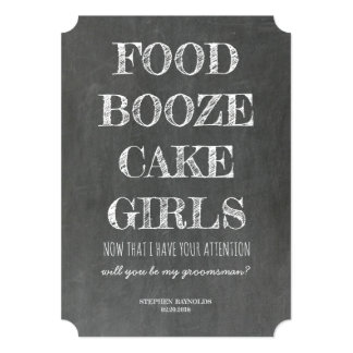 Chalkboard GROOMSMAN / BEST MAN Funny Proposal Card