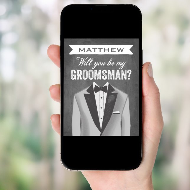 Chalkboard Groomsman | Groomsman Invitation (Front Digital)