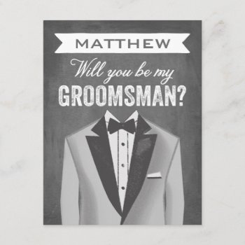 Chalkboard Groomsman | Groomsman Invitation by NBpaperco at Zazzle