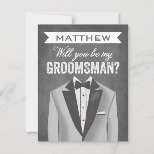 Chalkboard Groomsman  Groomsman Invitation