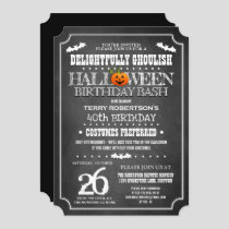 Chalkboard Halloween Birthday Costume Party Invitation