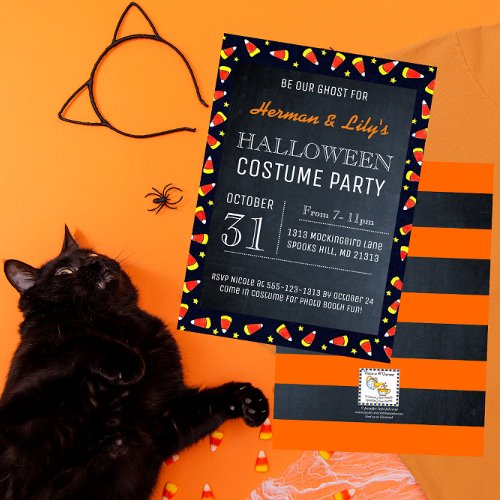 Chalkboard Halloween Party Invitation