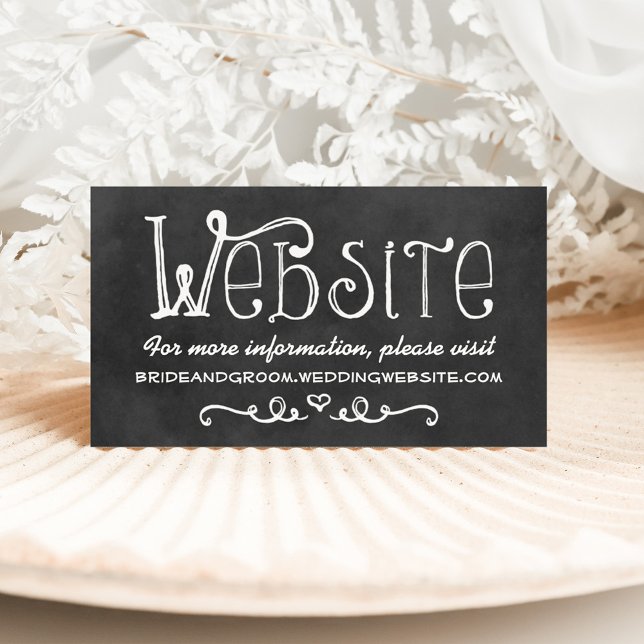 Chalkboard Hand Lettered Wedding Website Enclosure Card (Creator Uploaded)