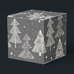 Chalkboard Handdrawn Christmas Trees Snowing Favor Boxes<br><div class="desc">This year you can coordinate your Christmas gifts for family, close friends, or acquaintances. This artist-designed Christmas pattern is perfect to use for a Christmas party at home, but can also be used for a school or corporate holiday party. The design includes drawings of Christmas trees and falling snow in...</div>