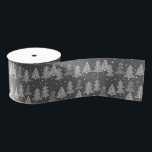 Chalkboard Handdrawn Christmas Trees Snowing Grosgrain Ribbon<br><div class="desc">Finish up your gift with a pretty Christmas ribbon. This year you can coordinate your Christmas gifts for family, close friends, or acquaintances. This artist-designed Christmas pattern is perfect to use for a Christmas party at home, but can also be used for a school or corporate holiday party. The design...</div>