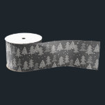 Chalkboard Handdrawn Christmas Trees Snowing Grosgrain Ribbon<br><div class="desc">Finish up your gift with a pretty Christmas ribbon. This year you can coordinate your Christmas gifts for family, close friends, or acquaintances. This artist-designed Christmas pattern is perfect to use for a Christmas party at home, but can also be used for a school or corporate holiday party. The design...</div>